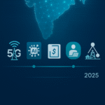 डिजिटल इंडिया 2.0 की योजनाओं का ग्राफिक – 5G, डिजिटल पेमेंट, AI ट्रेनिंग और ई-गवर्नेंस।