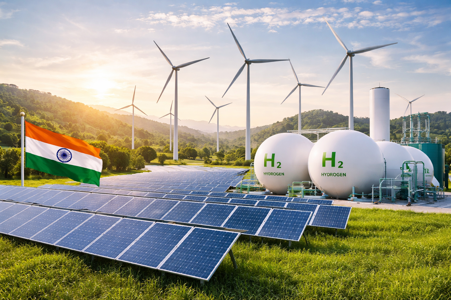 भारत का ग्रीन एनर्जी फ्यूचर 2025 – सोलर, विंड और ग्रीन हाइड्रोजन